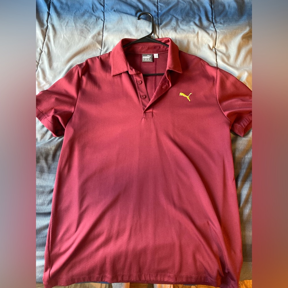 Puma golf polo, large burgundy